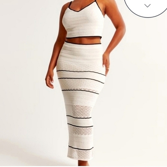 Abercrombie & Fitch co-ord tiered knitted crochet Top Sz Large  NWT - Picture 9 of 9